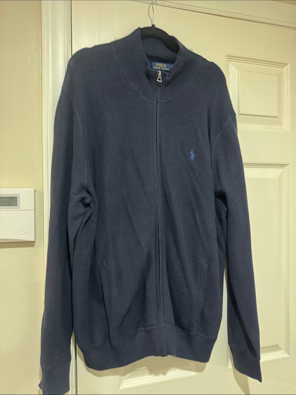 Polo by Ralph Lauren Navy Zip-Up Sweater with Lighter Blue Logo/NWT! NEVER WORN!